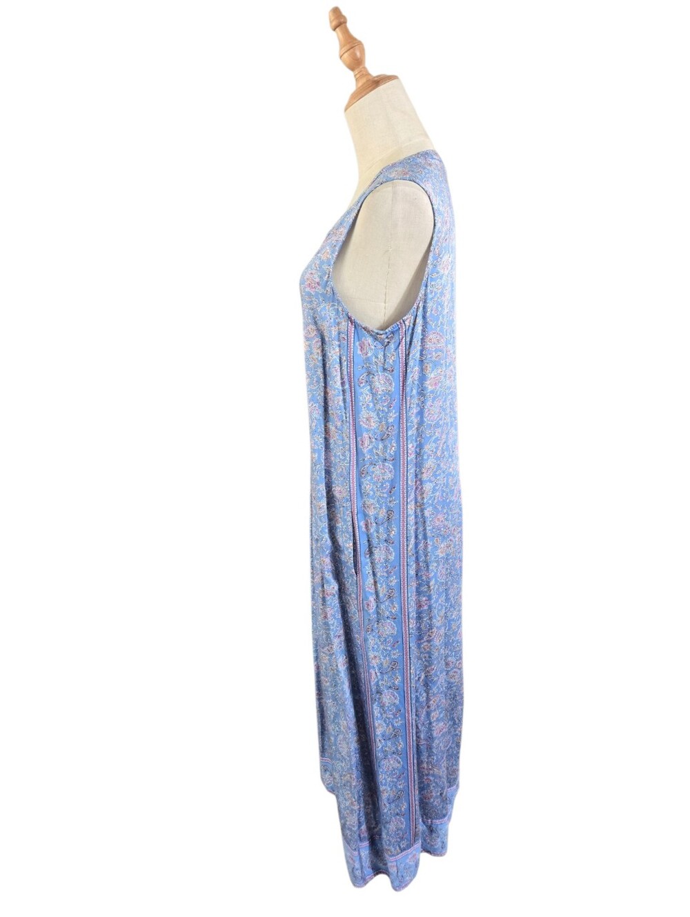 J. Jill Blue Paisley Sleeveless Print Tall Maxi Dress - Picture 5 of 7